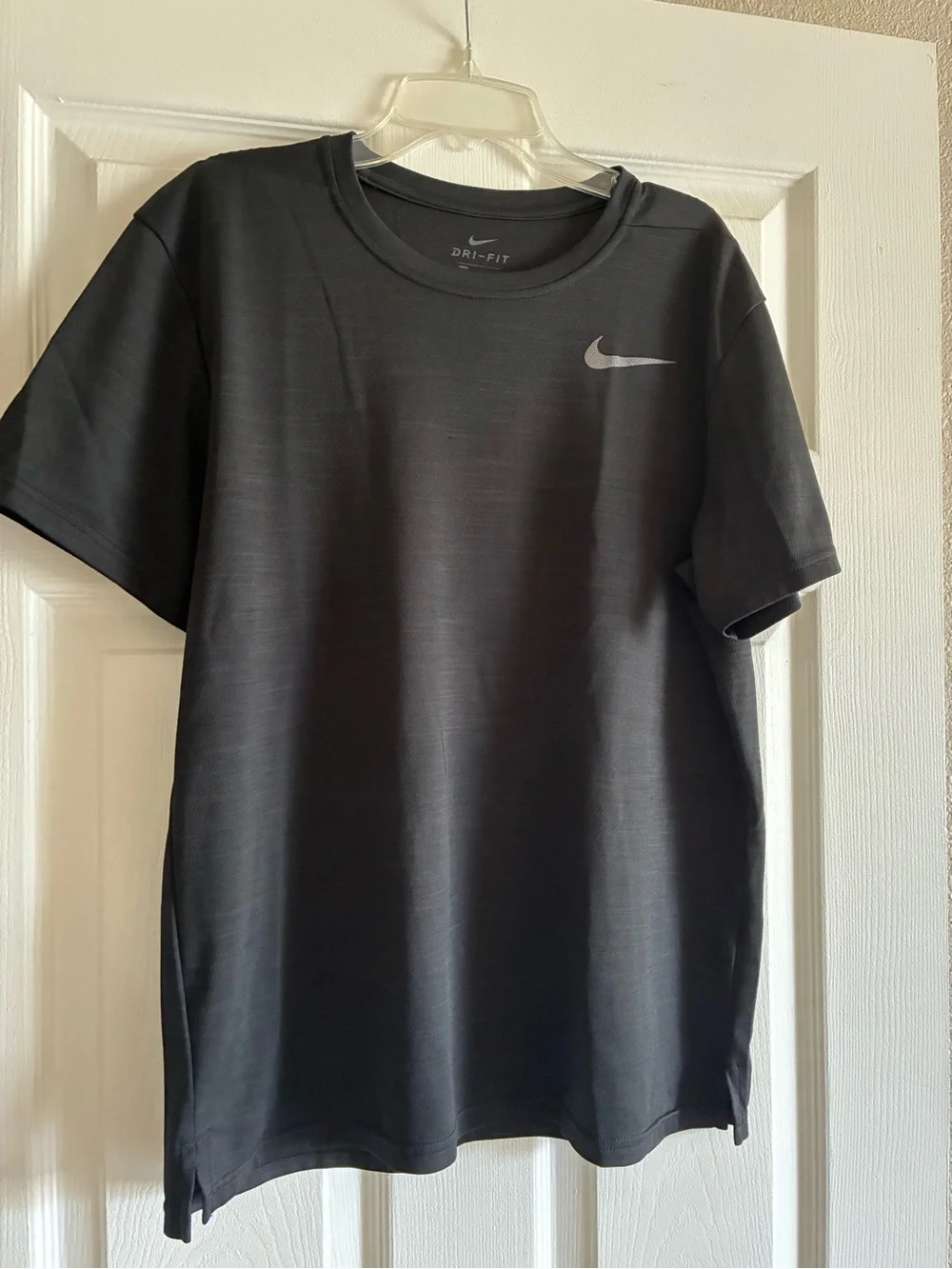 Nike Black Short Sleeve Dri-FIT Training Tee with Silver Swoosh